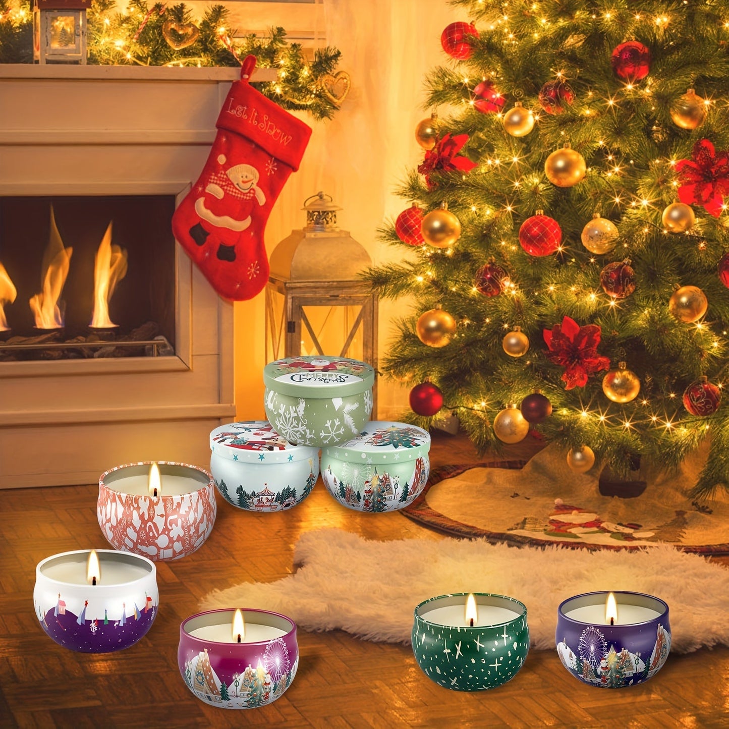 24pcs Christmas Scented Candle, Smoke-free, No-drip, Elegant Romantic Candle, Suitable For Family, Wedding, Church, Seasonal Celebrations, Also Very Suitable For Various Festivals.