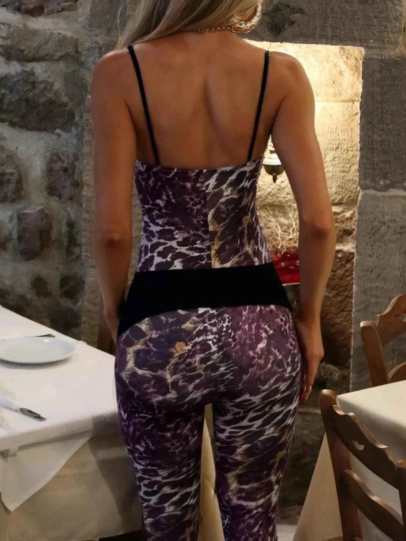 Leopard Spaghetti : Strap Jumpsuit