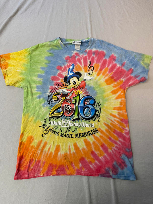 Fantasia Mickey Mouse T-shirt Walt Disney World 2016 Tie Dye