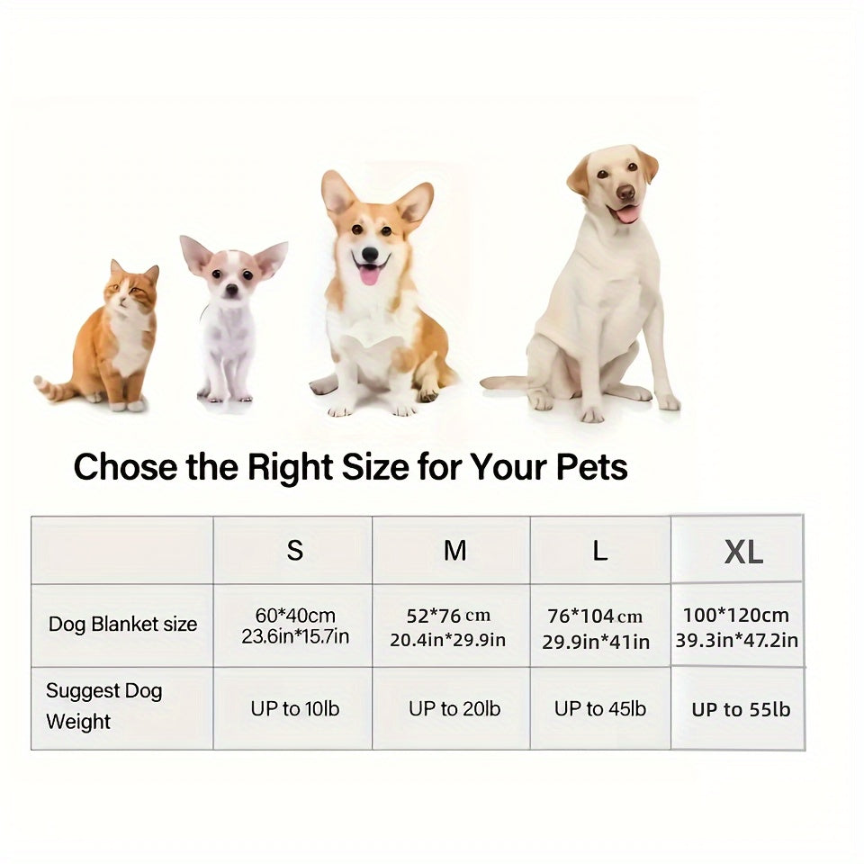 1pc Ultra-Soft Coral Fleece Pet Blanket - Cozy Flannel Cartoon Dog Throw - Ideal for Couch Snuggling & Puppy Comfort