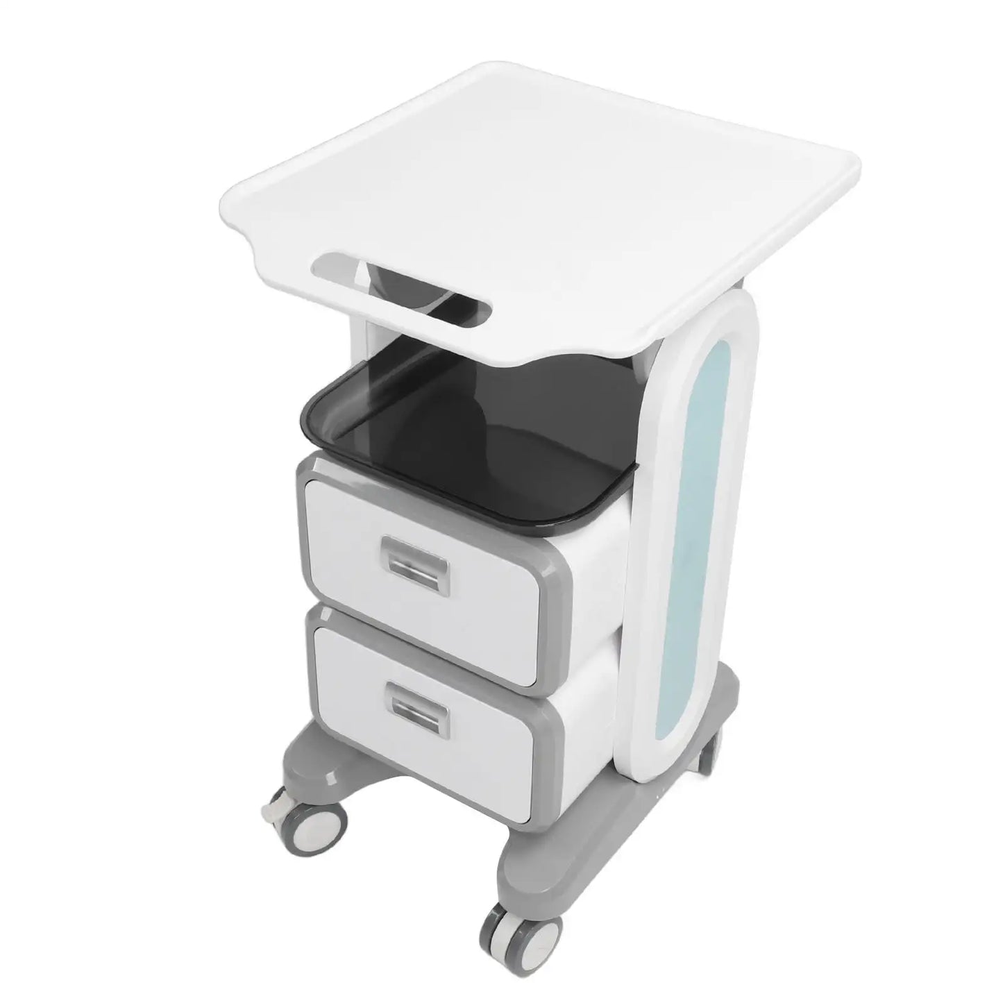 Mobile Medical Trolley Cart Enlarged Tabletop Double Drawer Multifunctional Medical Cart for Beauty Salon Clinic