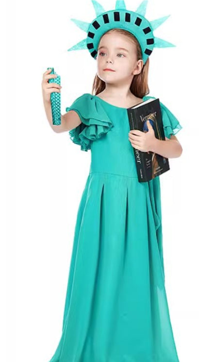 Children's Statue Of Liberty Cos Costume Ancient Greek Dress