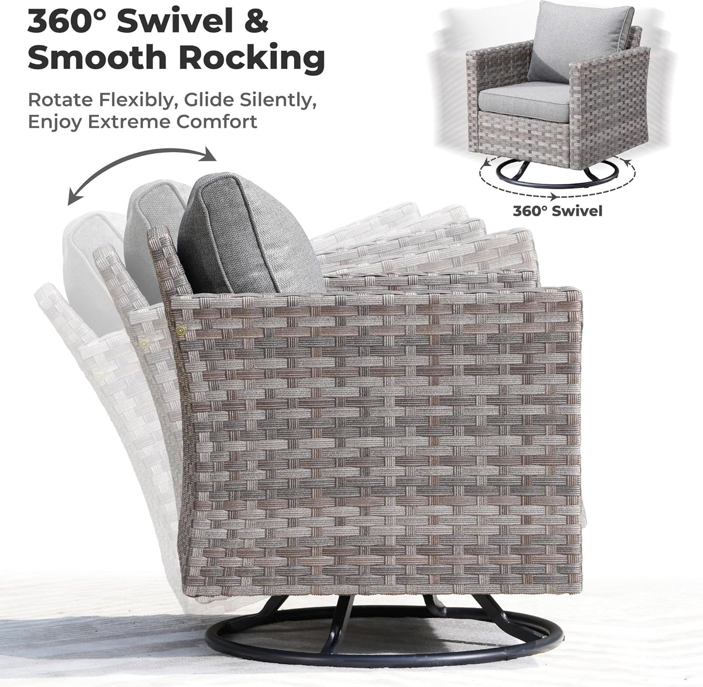 Modular Outdoor Wicker Sofa Set with Fire Pit