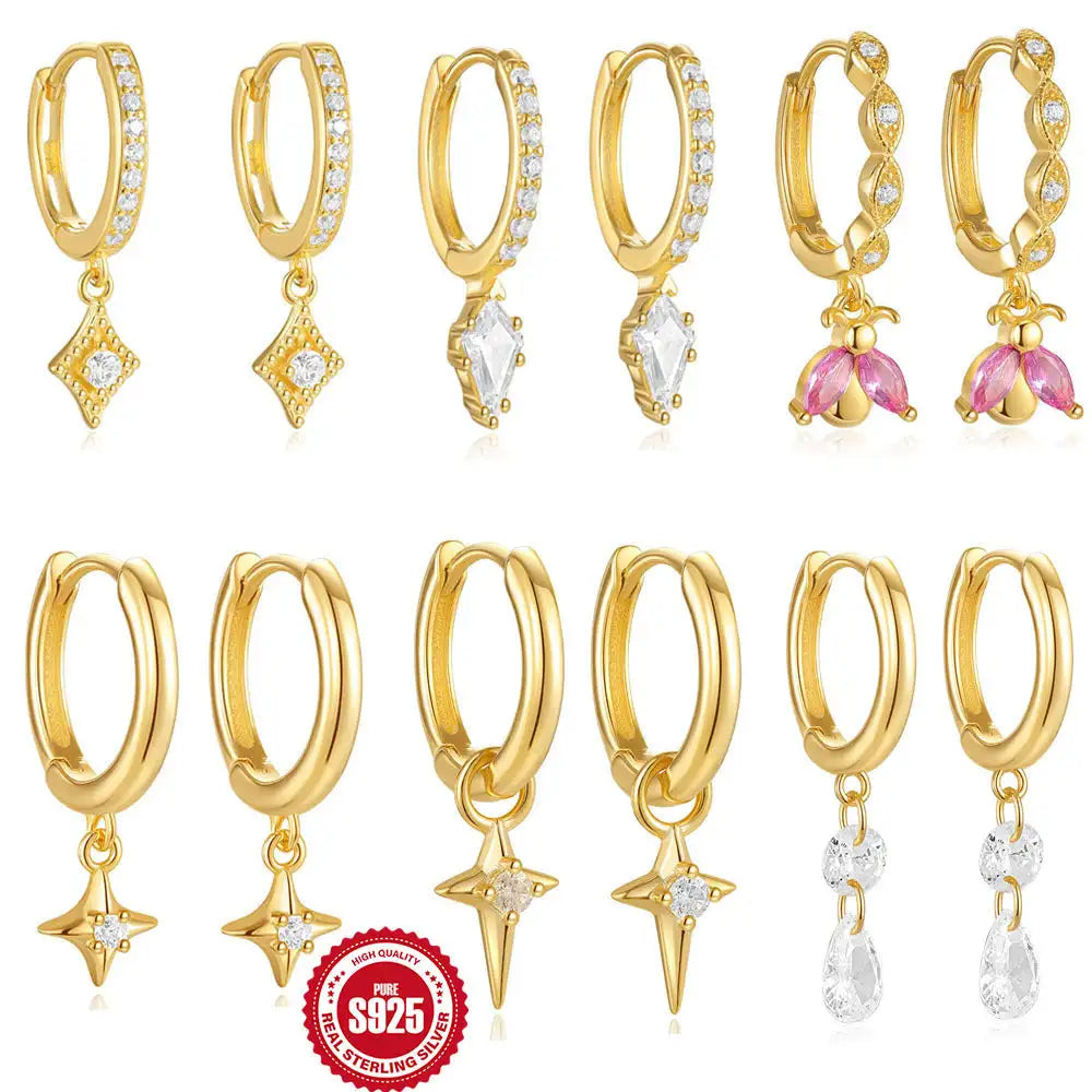 S925 Sterling Silver Diamond Ear Ring