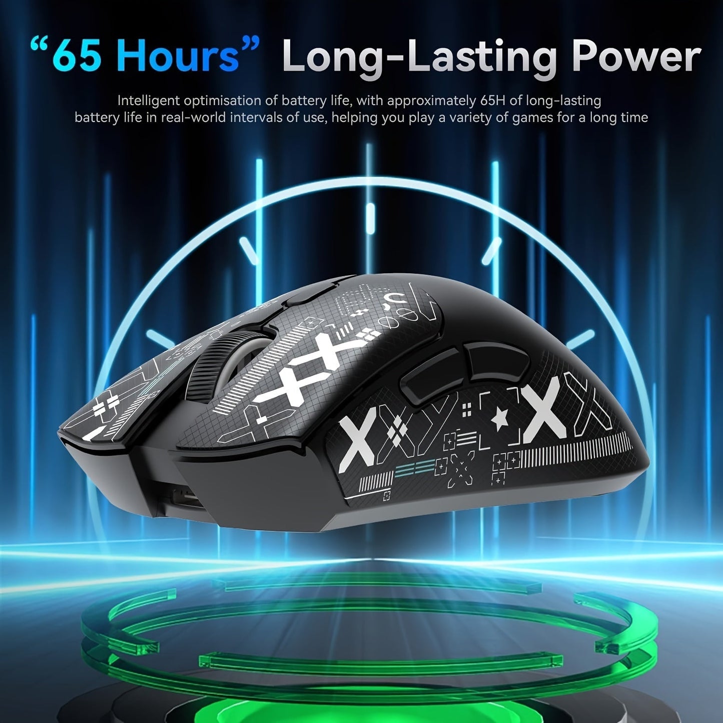 ATTACK SHARK R1 PRO 59g SUPERLIGHT Mouse, PixArt PAW3311 Gaming Sensor, BT/2.4G Wireless/Wired Gaming Mouse, 6 Adjustable Up To 18000, 65 Hrs Battery, Office Mice For Win11/Xbox/PS/Mac (()Black )