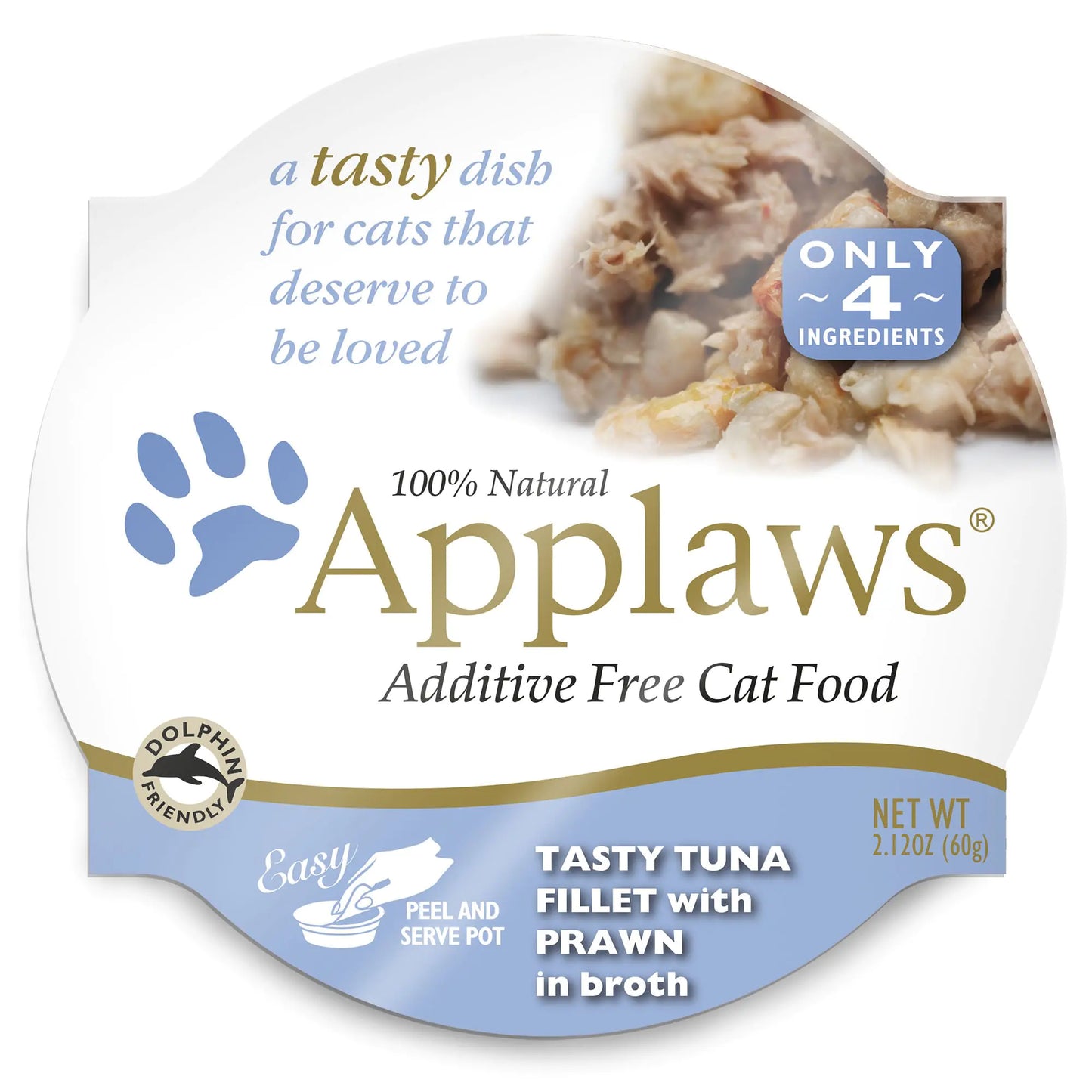 Applaws Tasty Tuna Fillet with Prawn Cat Food 18 - 2.12 Ounce Cups