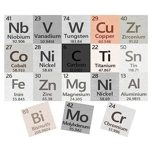 Metal Element Cube High Purity, Periodic Table Of Elements Collection For Element Collections Hobbies, Pure Tungsten Cube, Iron, Aluminum, Bismuth,