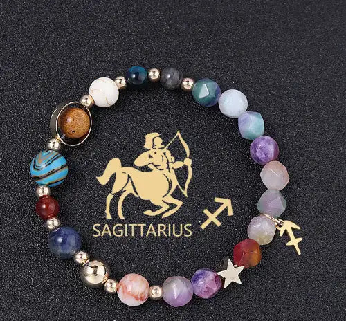 Twelve Constellation Constellation Bracelet Natural Stone Cut Color