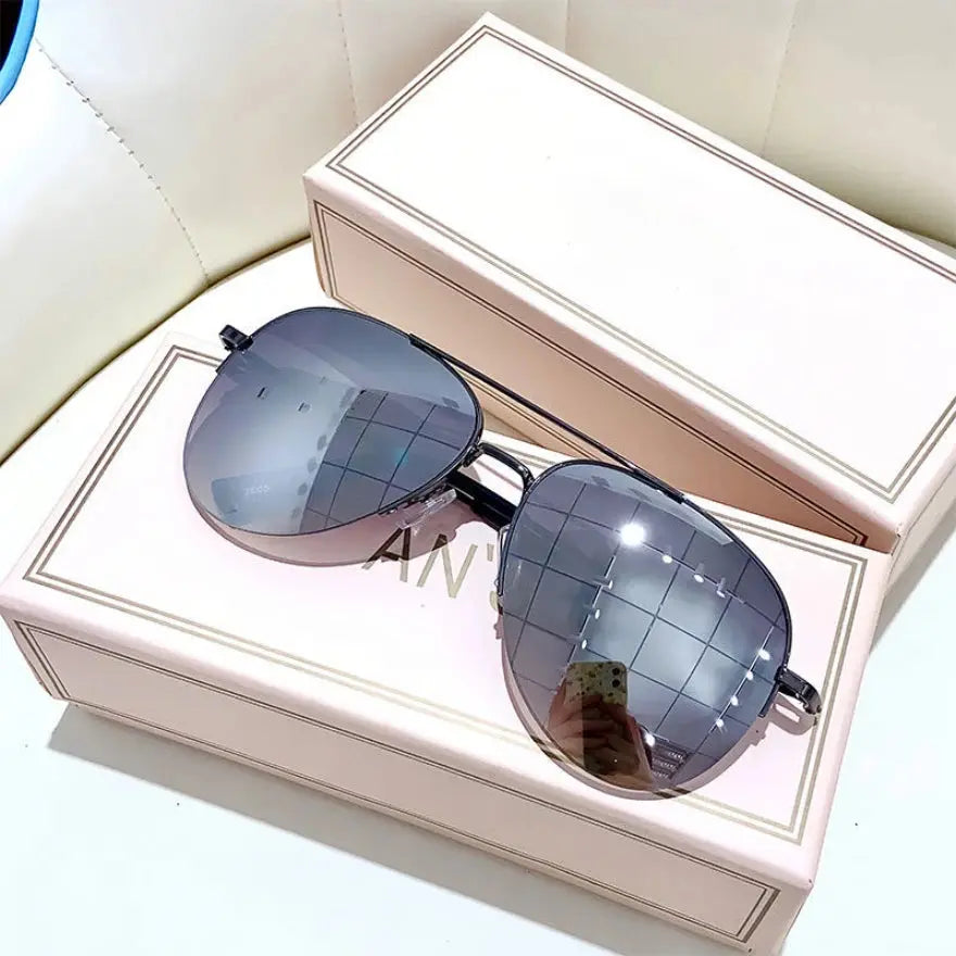 Aviator Sunglasses for Men & Women Fashion Gradient Big Frame Pilot Unisex Sun Glasses Design Anti-Reflective Lunette De Soleil Homme UV400 (No Box) - Premium sunglasses from Lizard Vigilante - Just $23.99! Shop now at Lizard Vigilante