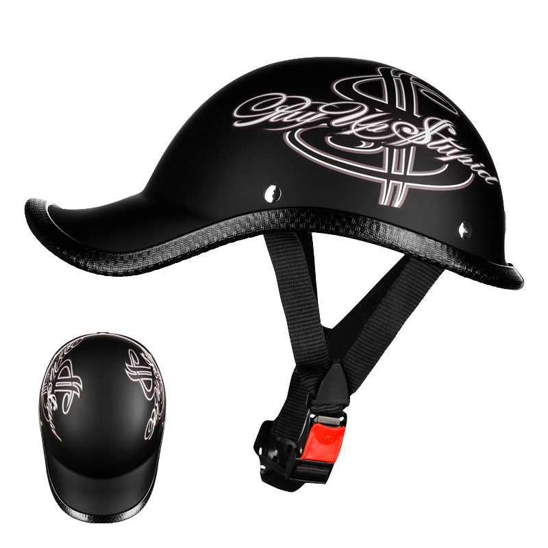 Electric Battery Motorcycle Helmet Retro Safety Protection Half Helmet