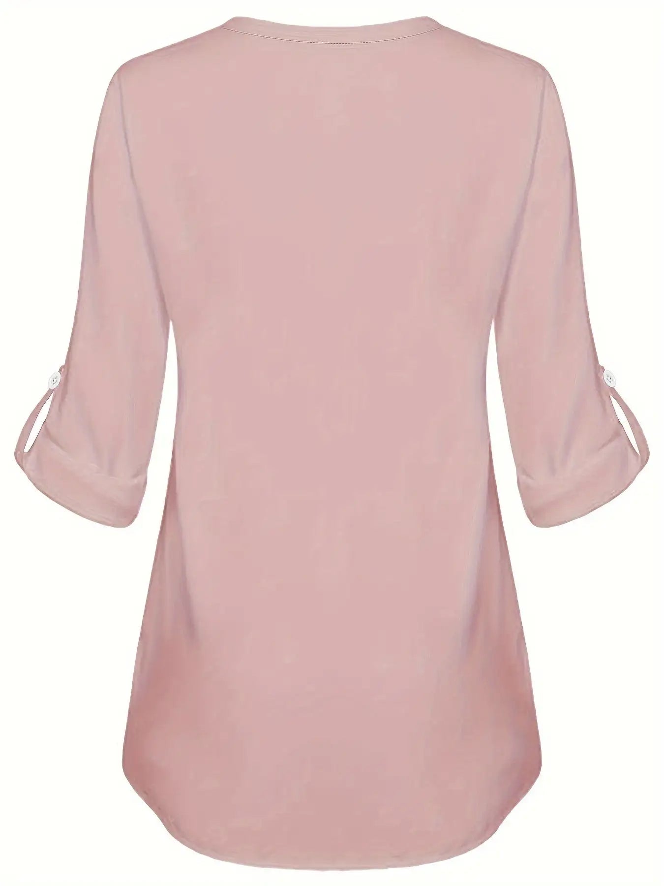 Women's Long Sleeved Simple And Versatile Casual Pearl Button Shirt