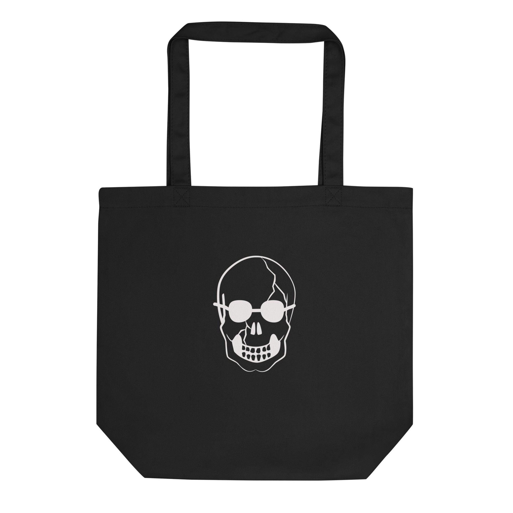 White Skull With Shades Eco Tote Bag - Lizard Vigilante