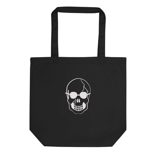 White Skull With Shades Eco Tote Bag - Lizard Vigilante