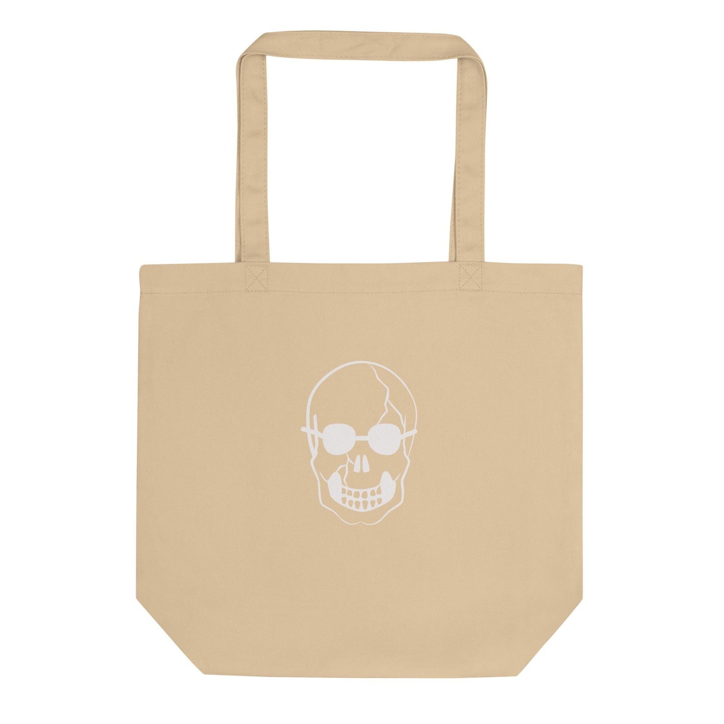 White Skull With Shades Eco Tote Bag - Lizard Vigilante