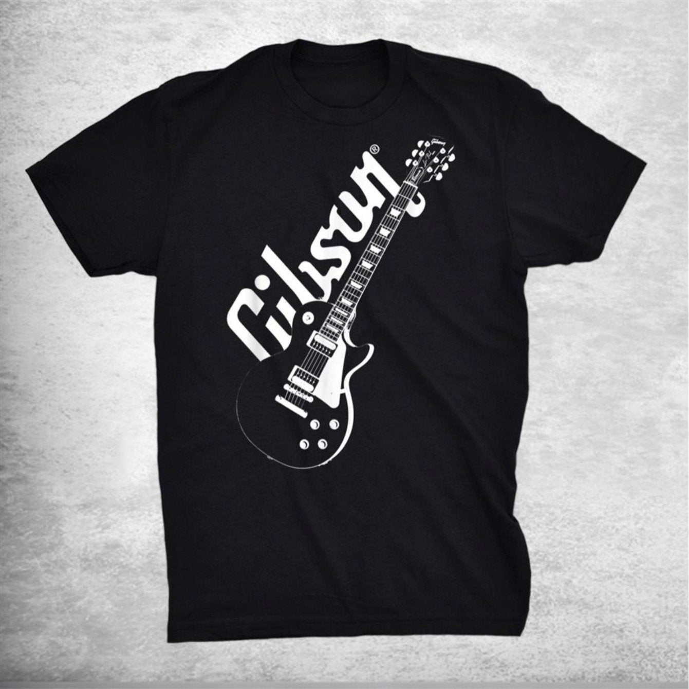 Rock the Stage with the Gibson Les Paul Graphic Tee – Bold Black & White Design - Premium tee from Lizard Vigilante - Just $24.88! Shop now at Lizard Vigilante