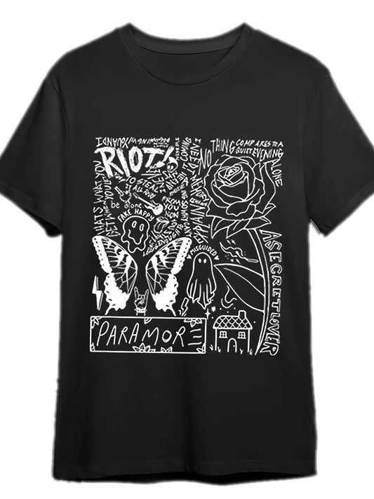 Paramore Doodle Art Shirt, Vintage Paramore Album Lyrics Merch Tee 337480 Funny Men's Short Sleeve Graphic T-shirt Collection Black PR - Premium  from Lizard Vigilante - Just $21.99! Shop now at Lizard Vigilante