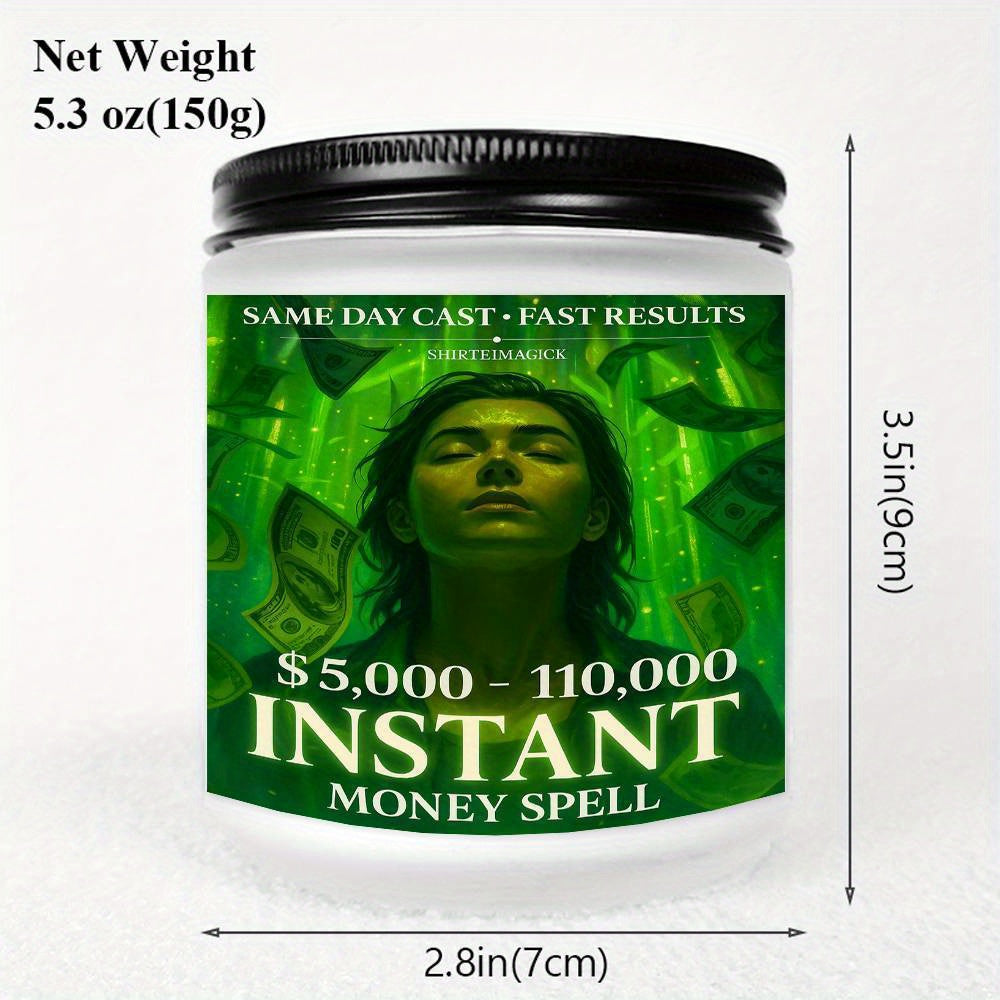 1pc 5. 3 Oz Instant Money Spell Casting Scented Candle Soybean Wax Gift Idea For Women Men Adult Bestie Coworker Husband Wife Him Her Son Daughter Dad Mum Sister Brother Family On Birthday Xmas New Year Funny Unique Essential