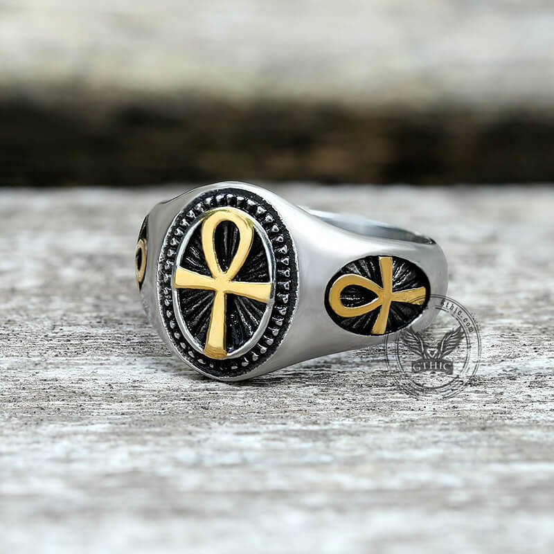 Egyptian Ankh Stainless Steel Ring