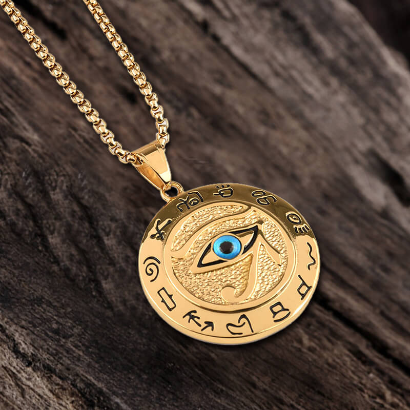 Egyptian Eye of Ra Stainless Steel Necklace