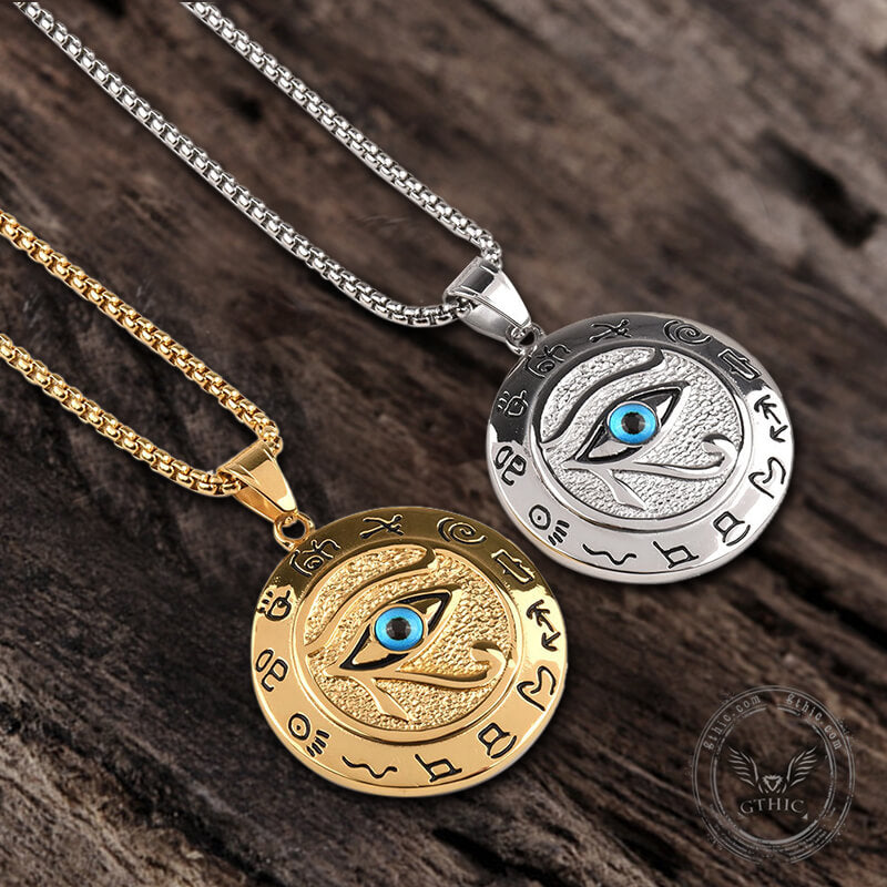 Egyptian Eye of Ra Stainless Steel Necklace