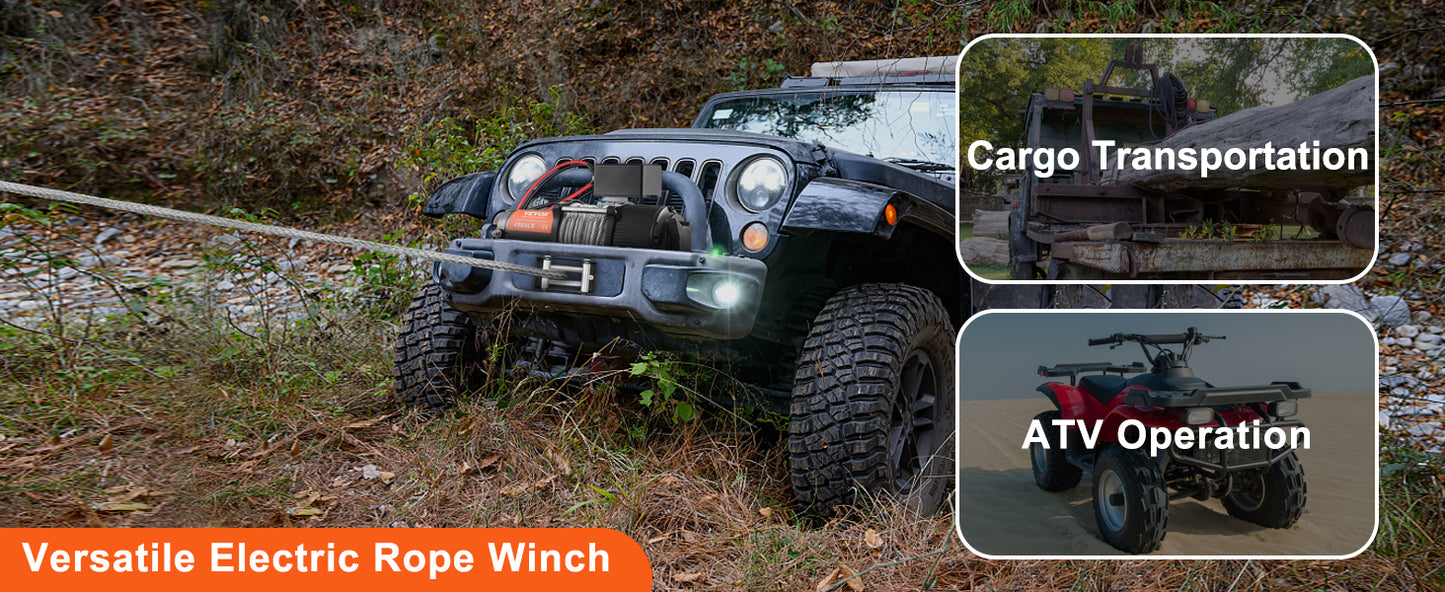 VEVOR Electric Winch,12V 4500 lbs Capacity Steel Rope Winch,IP55 39ft ATV UTV Winch w/ Wireless Handheld Remote & 4-Way Fairlead - Premium  from Lizard Vigilante - Just $155.99! Shop now at Lizard Vigilante