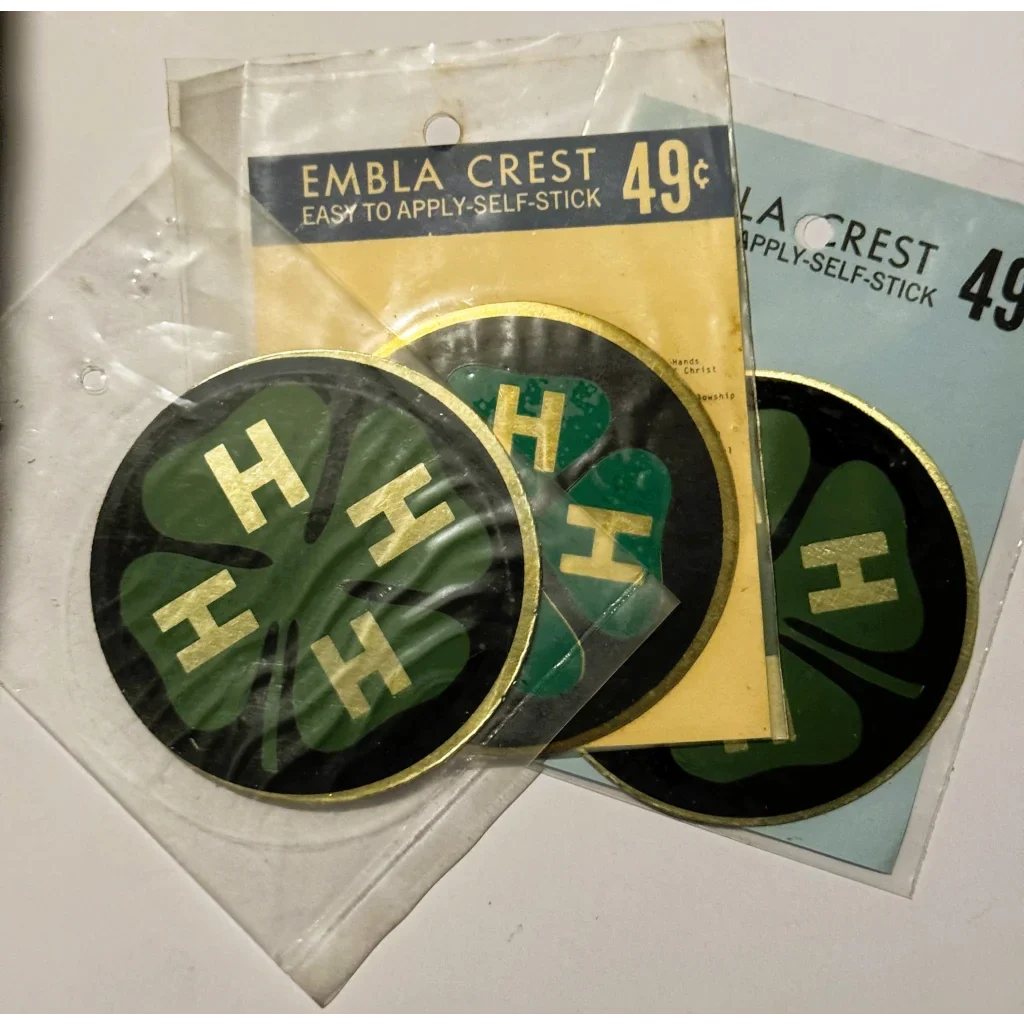 Embla Crest Rare Vintage 1960s 4H Decal Sticker Collectible