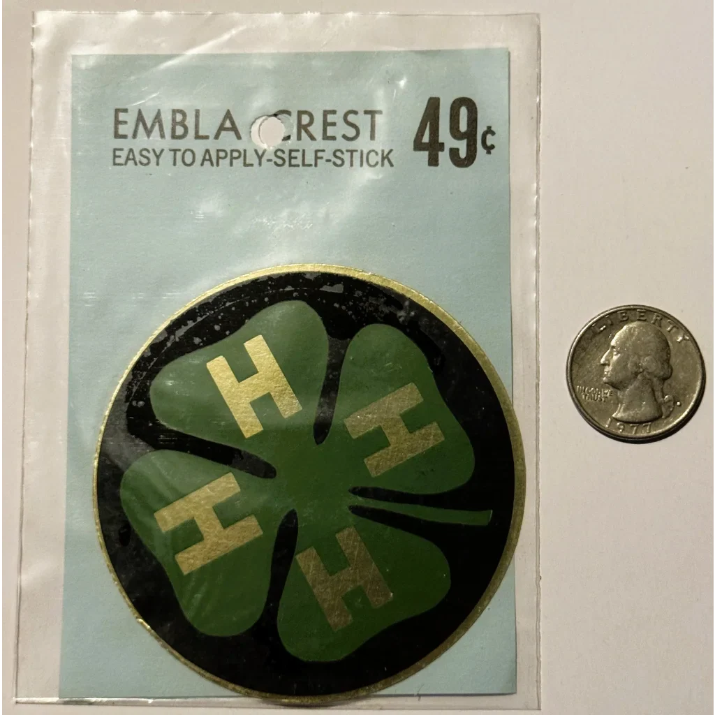 Embla Crest Rare Vintage 1960s 4H Decal Sticker Collectible