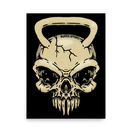 Kettlebell Skull Poster