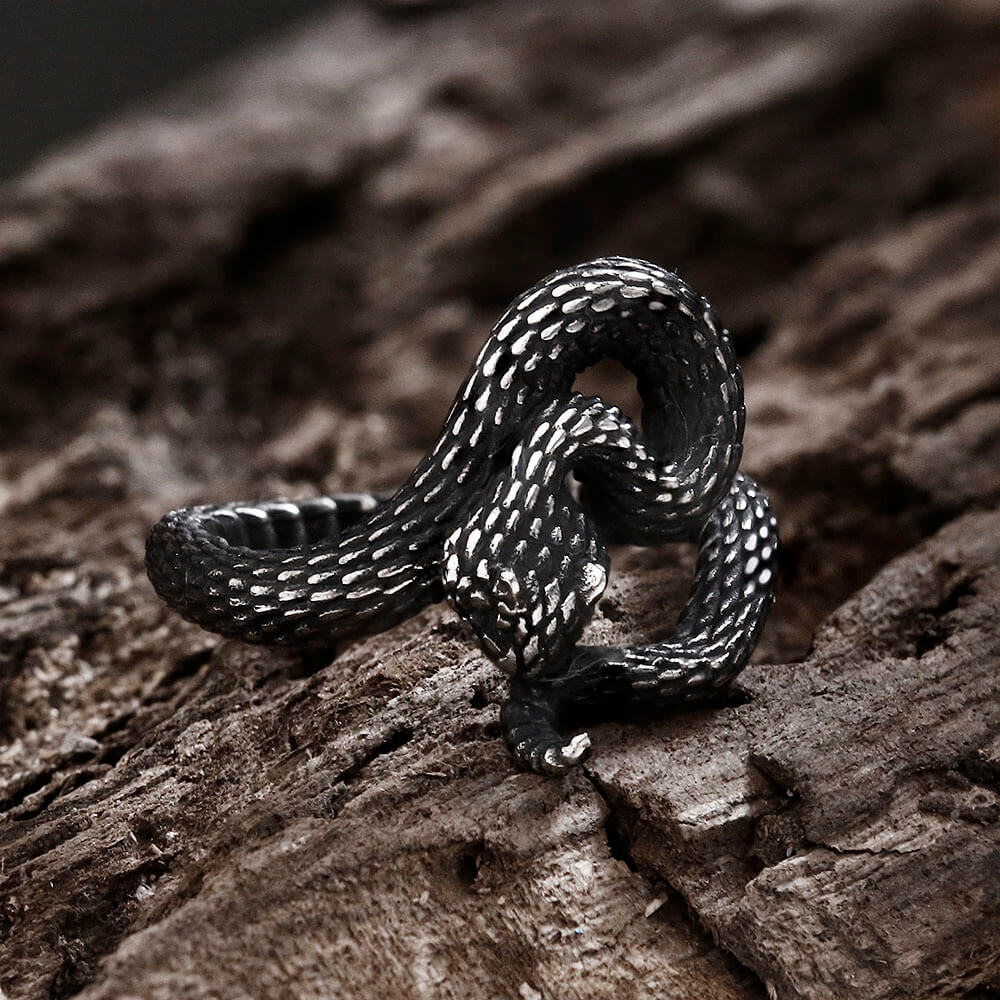 Entwined Snake Stainless Steel Ring