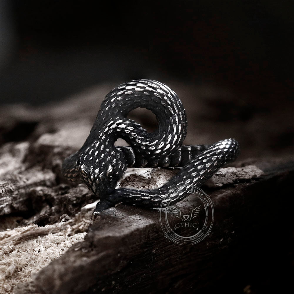 Entwined Snake Stainless Steel Ring