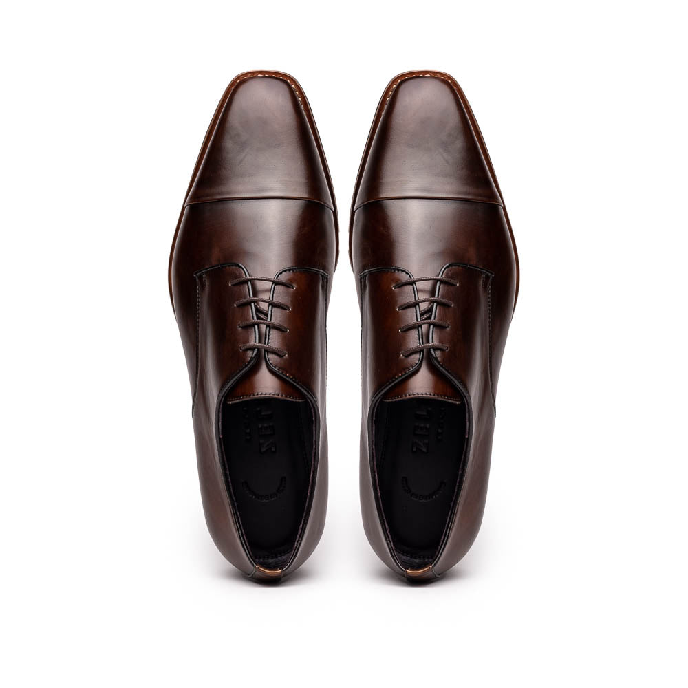 25-550-CST ENZO Italian Calfskin Cap Toe Chestnut