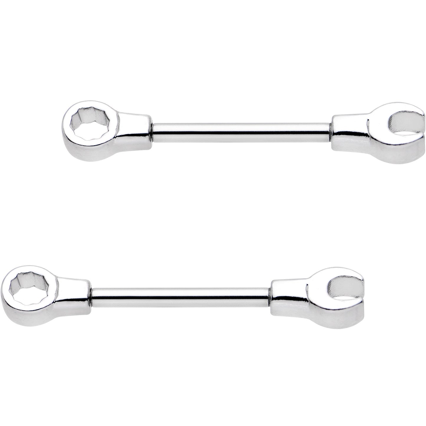 14G 13mm Combo Wrench Barbell Nipple Ring Set