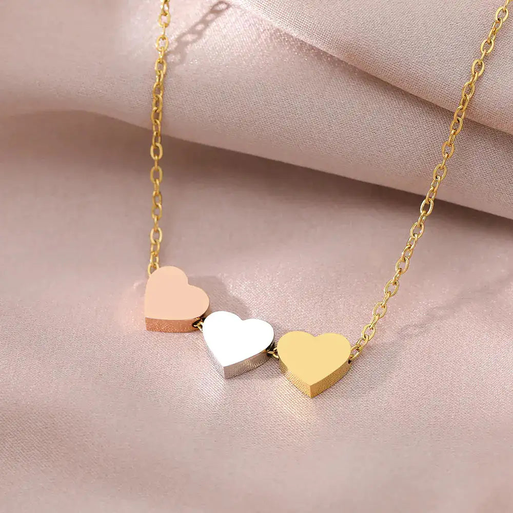 Stainless Steel Sweetheart Necklaces with Charms for Women