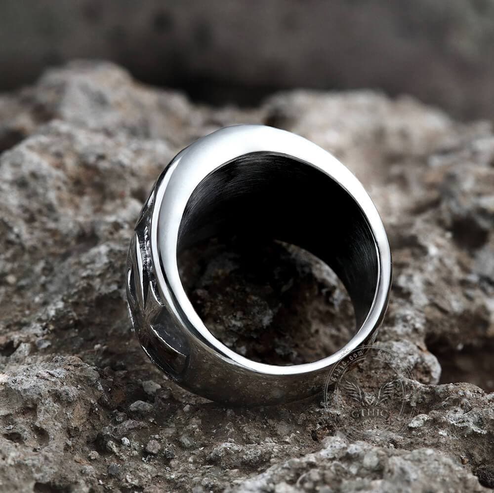 Eye of Ra Ankh Cross Stainless Steel Egypt Ring