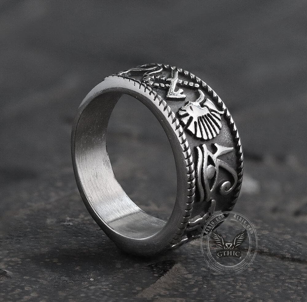 Eye of Ra Stainless Steel Signet Ring