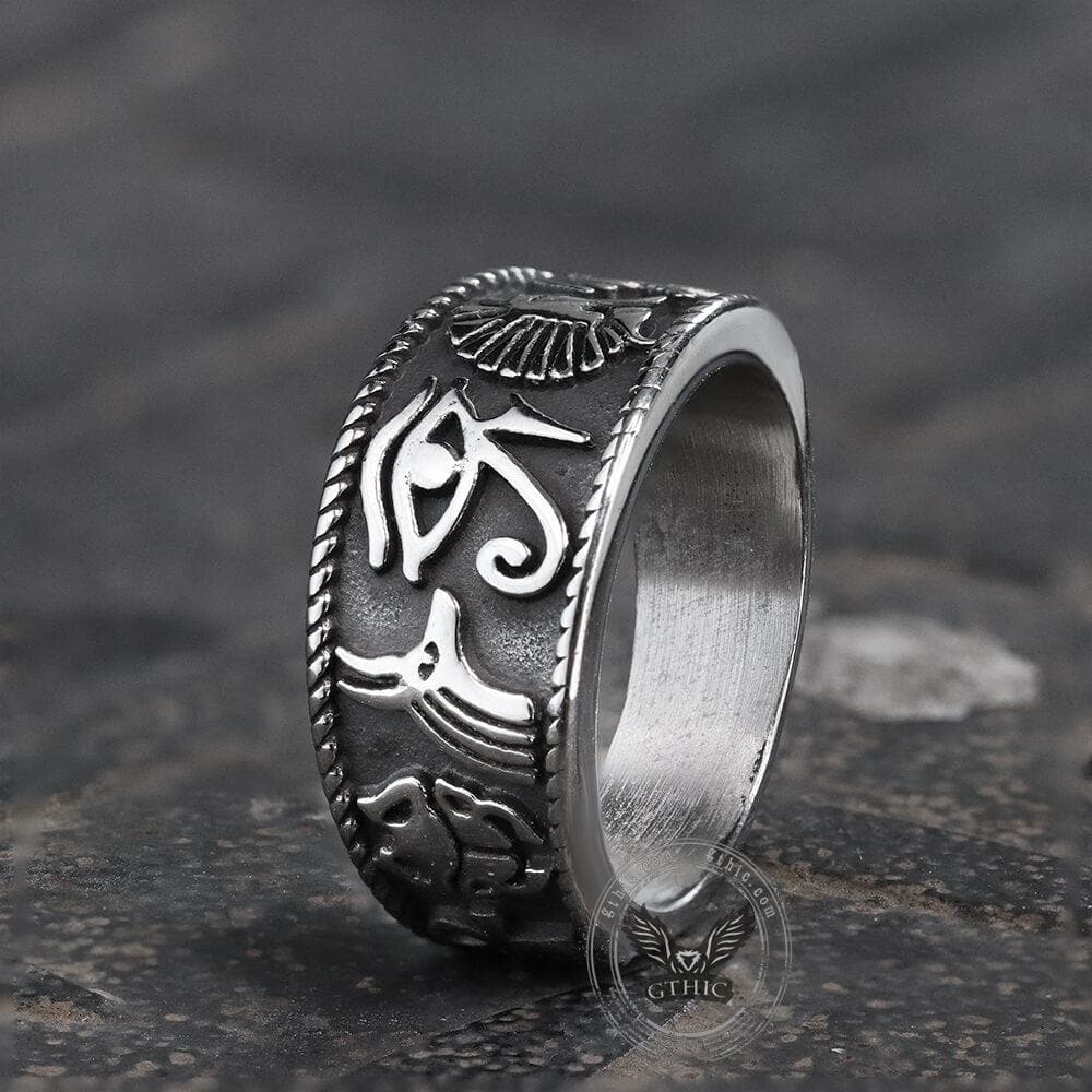 Eye of Ra Stainless Steel Signet Ring
