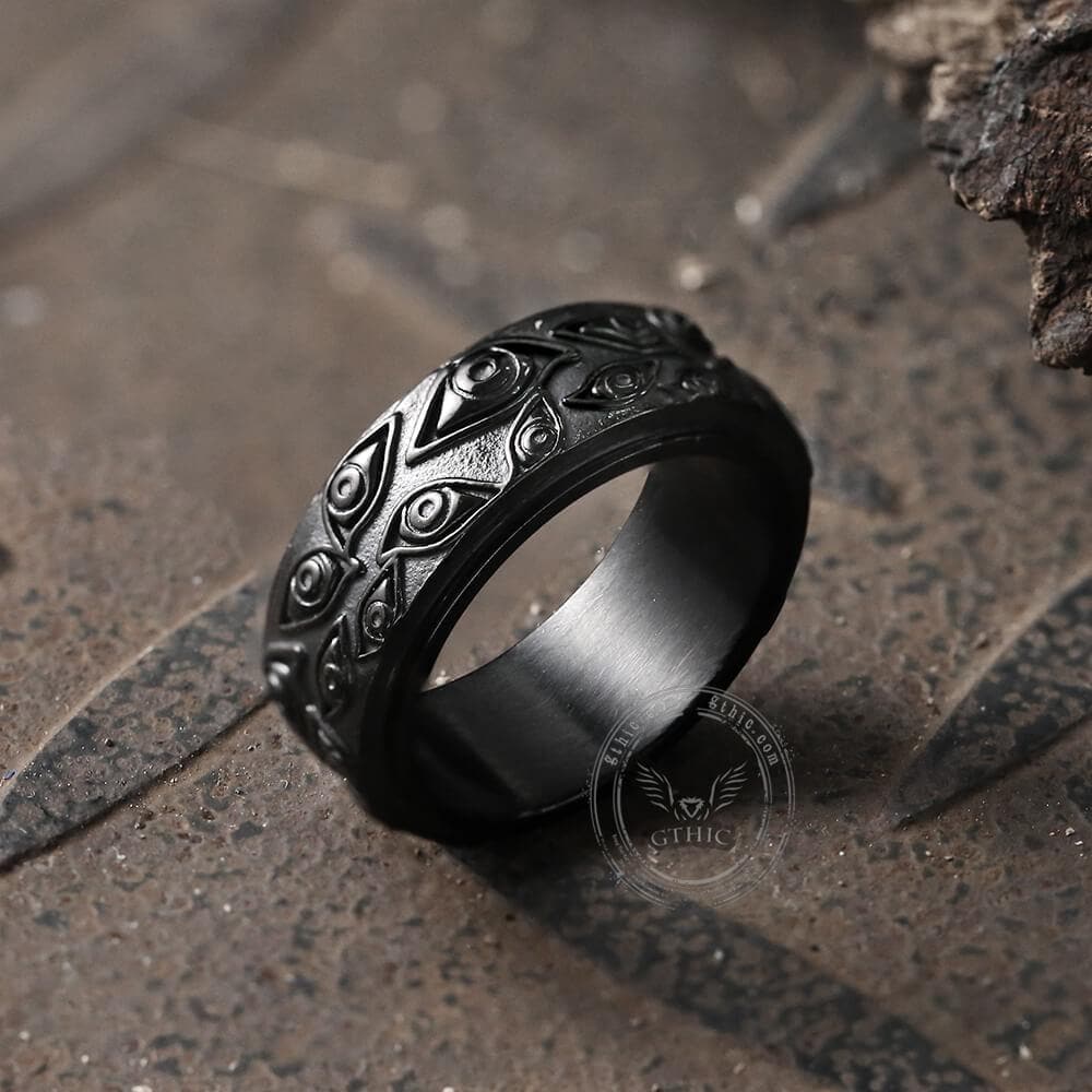 Eye of Providence Stainless Steel Spinner Ring