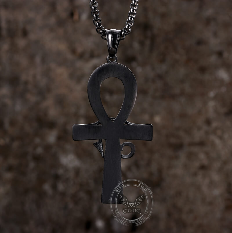 Eye of Ra Ankh Cross Stainless Steel Pendant