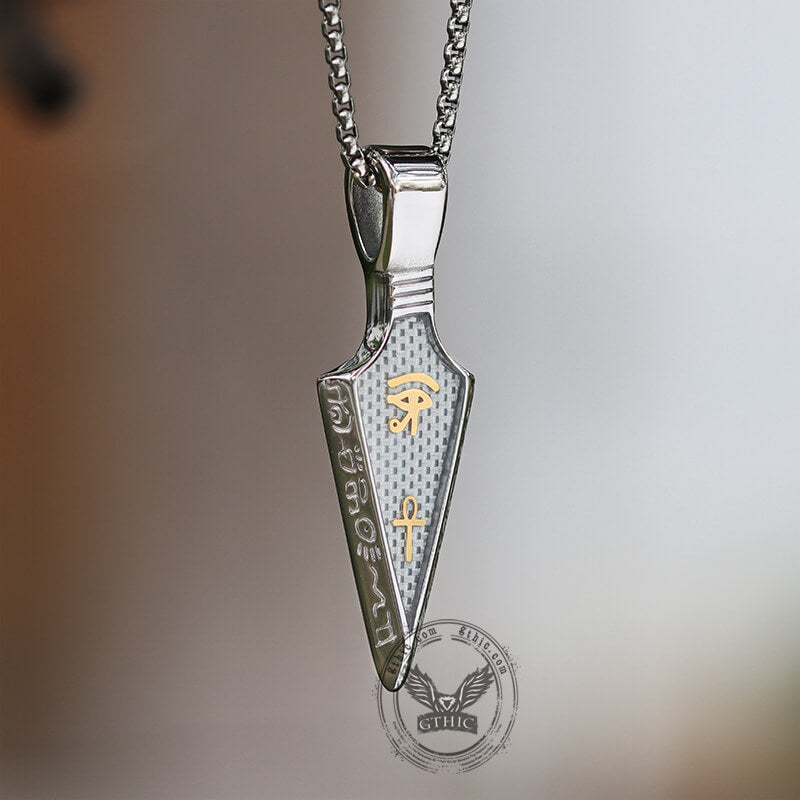 Eye of Ra Ankh Spearhead Stainless Steel Pendant