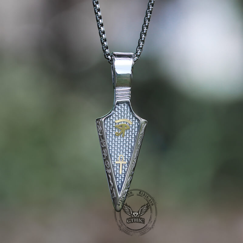 Eye of Ra Ankh Spearhead Stainless Steel Pendant