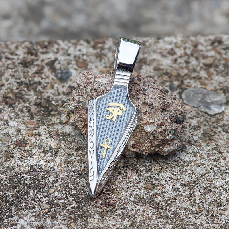 Eye of Ra Ankh Spearhead Stainless Steel Pendant