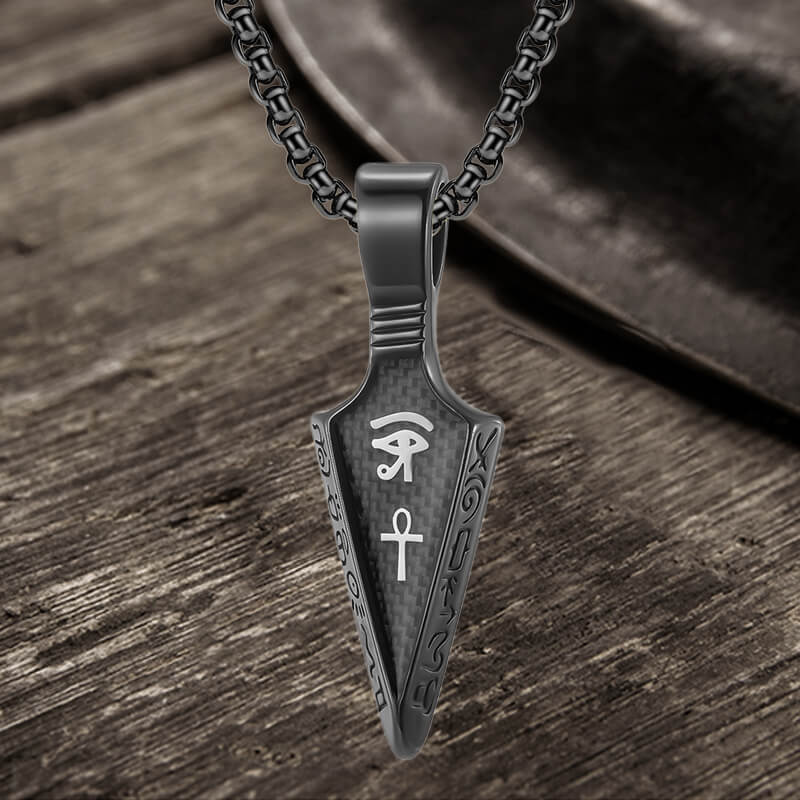 Eye of Ra Ankh Spearhead Stainless Steel Pendant
