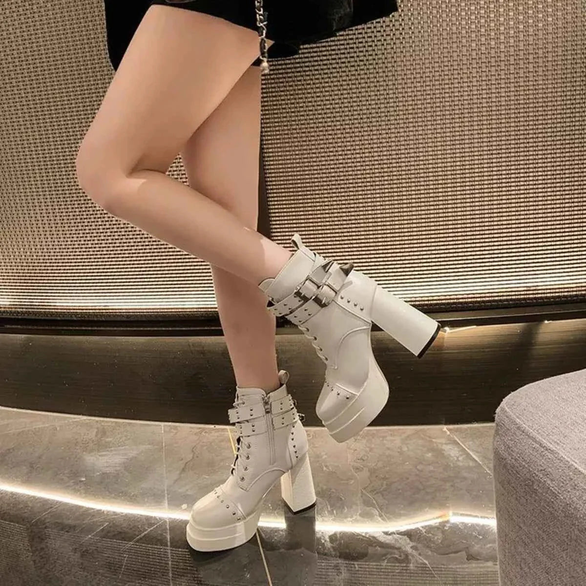 Round Toe Heel Block : Heels Boots.