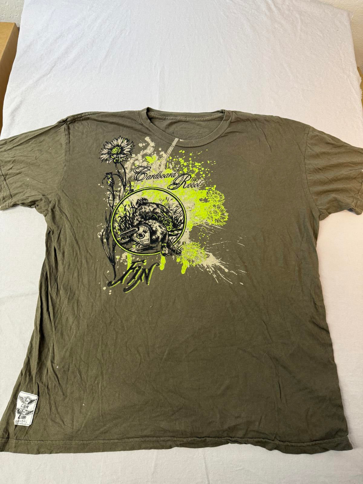 Y2K Cardboard Robot Movie T-shirt Mason Brown Tee - XXL