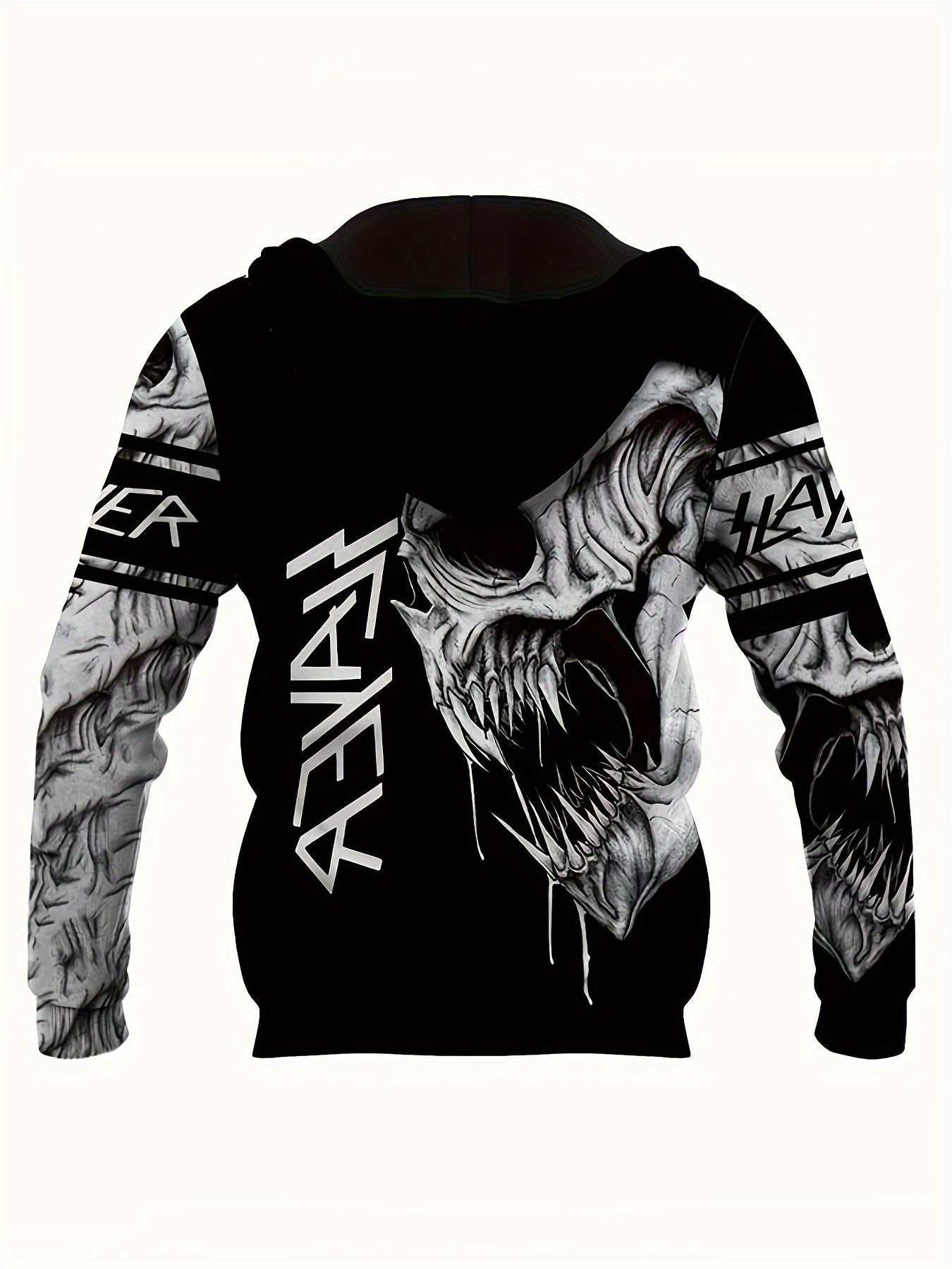 Slayer-Inspired Ultimate 3D Skull Hoodie – Plus Size Casual Graphic Sweatshirt, All-Over Print, Hooded, Soft Stretch Polyester Knit, Perfect for Fall, Winter & Halloween - Premium hoodie from Lizard Vigilante - Just $36.66! Shop now at Lizard Vigilante