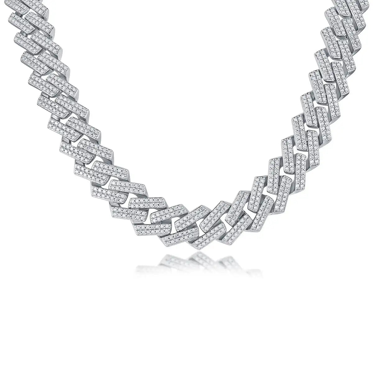 Men's Luxury Fashion Mosan Diamond S925 Silver Necklace Comparable To Natural Diamonds
