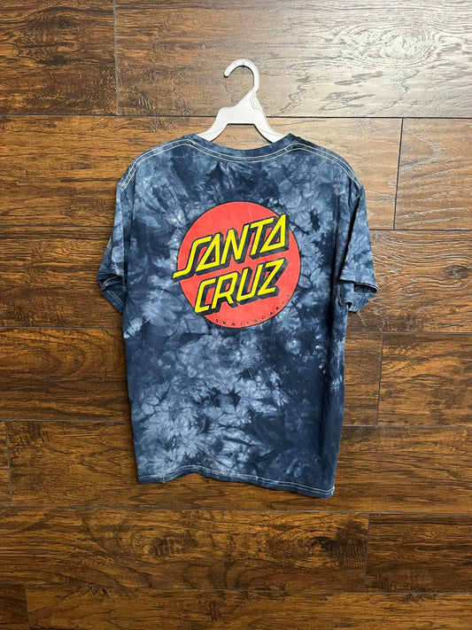 Faded Santa Cruz Dot Tie Dye T-shirt - Skate Tee -M