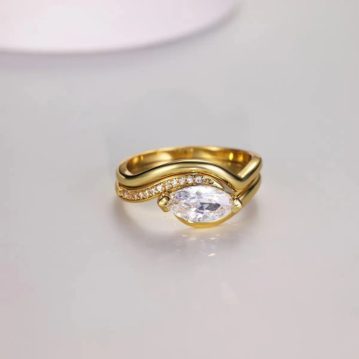 1 Carat Moissanite 925 Sterling Silver 2pcs Ring Set