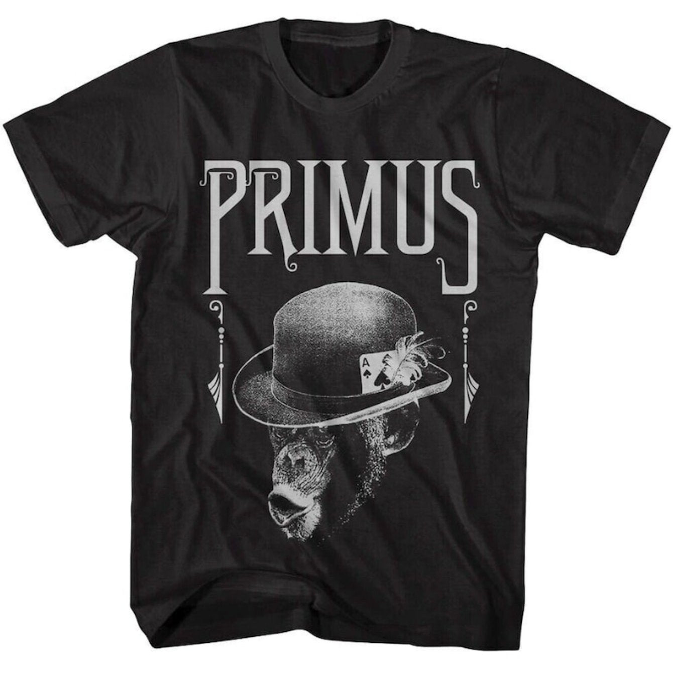 Primus Band Fancy Monkey Graphic T-Shirt – 100% Cotton, Loose Fit Crew Neck Tee for Adults - Premium T-Shirt from Lizard Vigilante - Just $24.88! Shop now at Lizard Vigilante