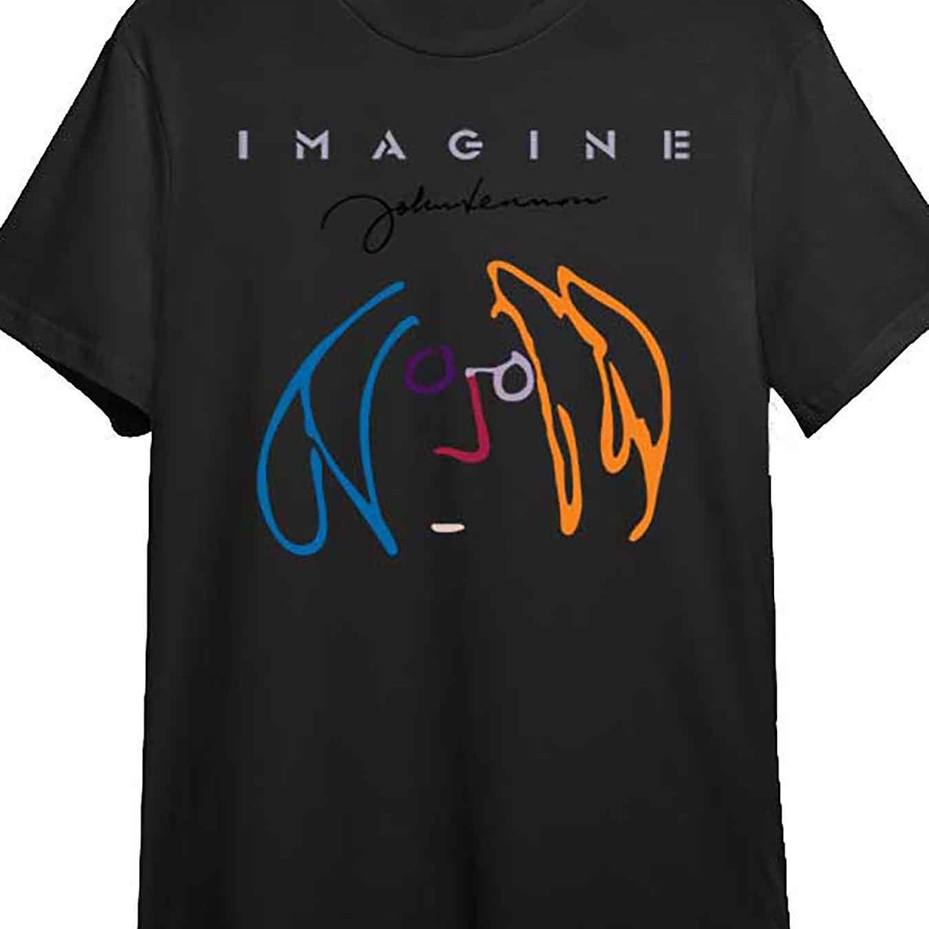 John Lennon Short Sleeve Printed T-Shirt - Casual Black Graphic Tee - Premium T-Shirt from Lizard Vigilante - Just $24.99! Shop now at Lizard Vigilante